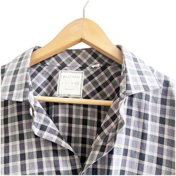 Billy Reid Button Down Shirt Mens Size XXL Multi Plaid Standard Fit 100% Cotton - Picture 4 of 8